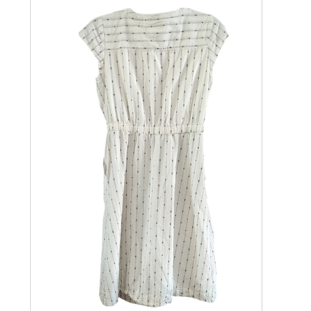 LOFT Cream and Black Cap Sleeve Button Down Dress - Picture 2 of 7